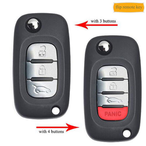 2015-2017 Mercedes Smart Fortwo Flip Remote Key 3/ 4 Buttons 433MHz 4A Chip