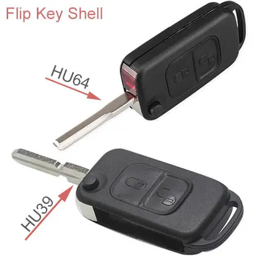 1998-2003 Mercedes-Benz Flip Key Remote Shell 2 Buttons HU39/ HU64 Blade for ML320 ML430