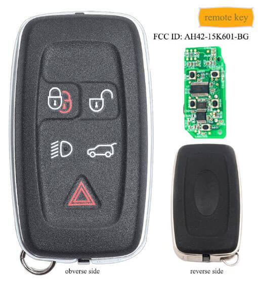 Range Rover Smart Remote Car Key 5 Buttons 315MHz/ 433MHz for LR4 Evoque/ Sport -AH42-15K601-BG