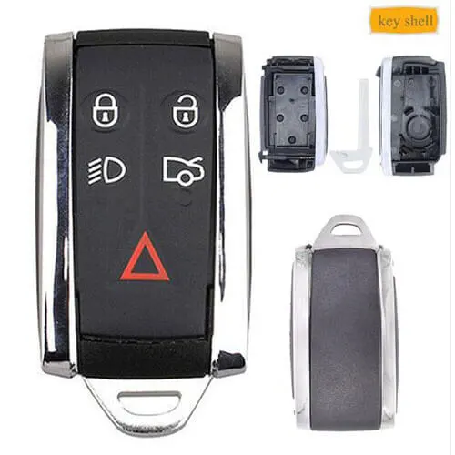 J*aguar Smart Key Shell 5 Buttons with Insert Blade for X-Type S-Type XF XFR XJ XJ8 XJ Remote Fob