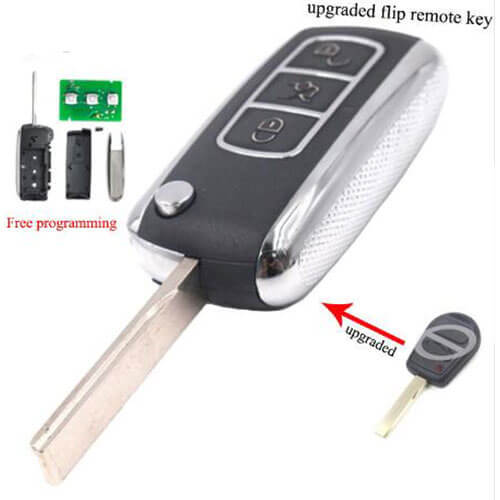 Upgraded LandRover Flip Remote Car Key- 315MHz/ 433MHz ID44 Chip& HU92 Blade - FOB for Range Rover 2002-2006 Sport 2006