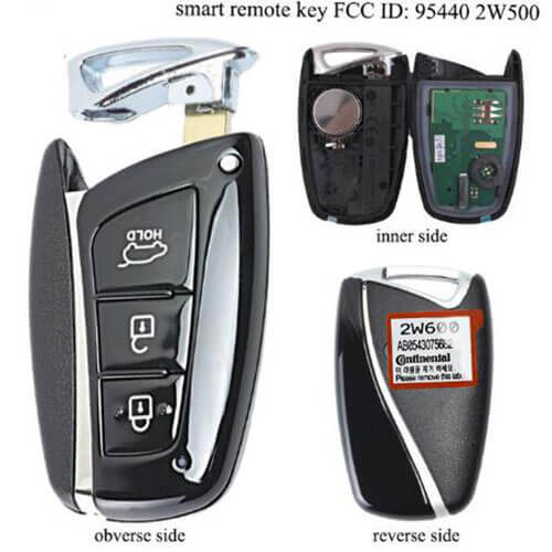 2012-2015 H*yundai Santa Fe Smart Remote Key 3 Buttons 433MHz ID46 Chip for FCC-95440 2W500