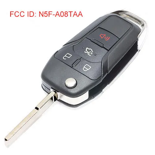 N5F-A08TAA Keyless Entry Remote Flip Key 315MHz 4 Buttons FOB with HU101 Blade for Ford Fusion 2013-2016