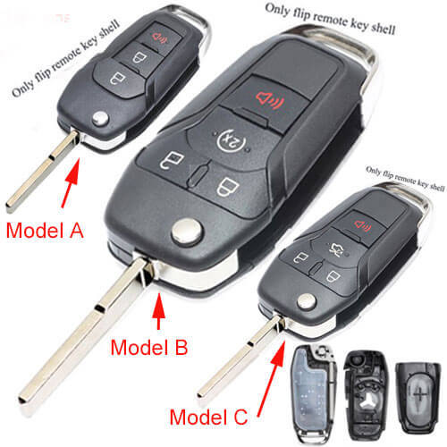 2013- 2015 Ford Fusion Flip Key Shell Edge Explorer Remote Fob 3/ 4 Button -Panic