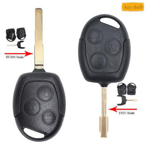 Ford Car Key Remote Shell 3 Button with HU101/ FO21 Blade for C-Max S-Max Focus Fiesta Galaxy Mondeo