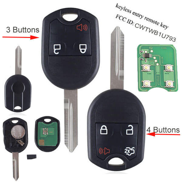 2004-2010 Ford Remote Key 315Mhz 4D63 Chip 3/ 4 Buttons For F150 250 350 -CWTWB1U793