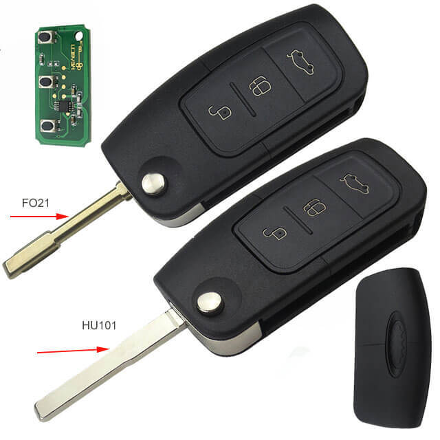 Ford Flip Remote Key 3 Buttons 433MHz with FO21/ HU101 Blade for Focus Mondeo C Max S Max Galaxy Fiesta