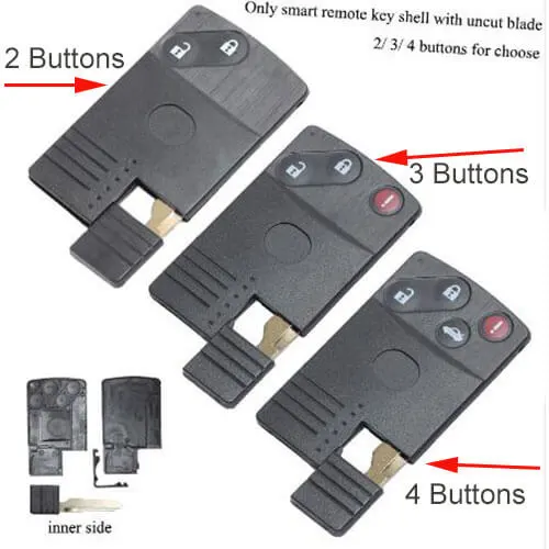 Smart Key Remote Shell 2/ 3/ 4 Buttons for 2004-2009 Mazda CX-5 CX-7 CX-9,Car  Key Shell