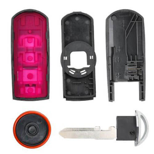 Smart Key Remote Shell 3 Buttons with White/ Red Panic for 2009-2012 Mazda CX-5 CX-7 CX-9