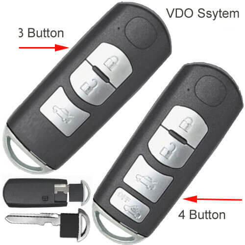 Mazda Smart Key Fob 433Mhz 3/ 4 Buttons For CX-3 CX-5 CX-7 -VDO System
