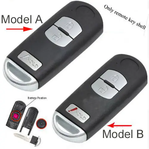 Smart Key Remote Shell 3 Buttons with White/ Red Panic for 2009-2012 Mazda CX-5 CX-7 CX-9