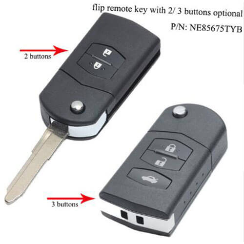 Flip Key Remote 433MHz 2/ 3 Buttons FOB with MAZ24R Blade for 2009-2011 ...