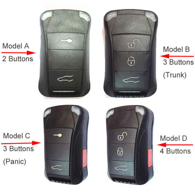 Flip Key Remote Shell 2/ 3/ 4 Buttons for 2004-2009 Pors*che Cayenne