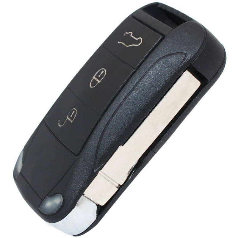 Pors*che Flip Key Remote Key Control Fob 315/ 433 MHz 3 Buttons for 2004-2009 Cayenne With Uncut blade
