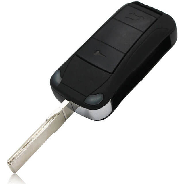 Pors*che Flip Key Remote Key Control Fob 315/ 433 MHz 2 Buttons for 2004-2009 Cayenne With Uncut blade