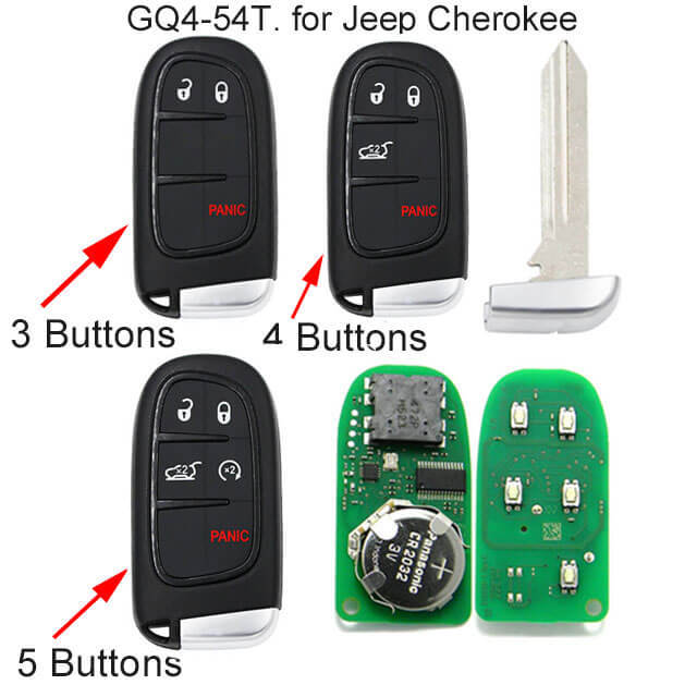 Smart Remote Key Fob 433MHz for Jeep Cherokee -GQ4-54T