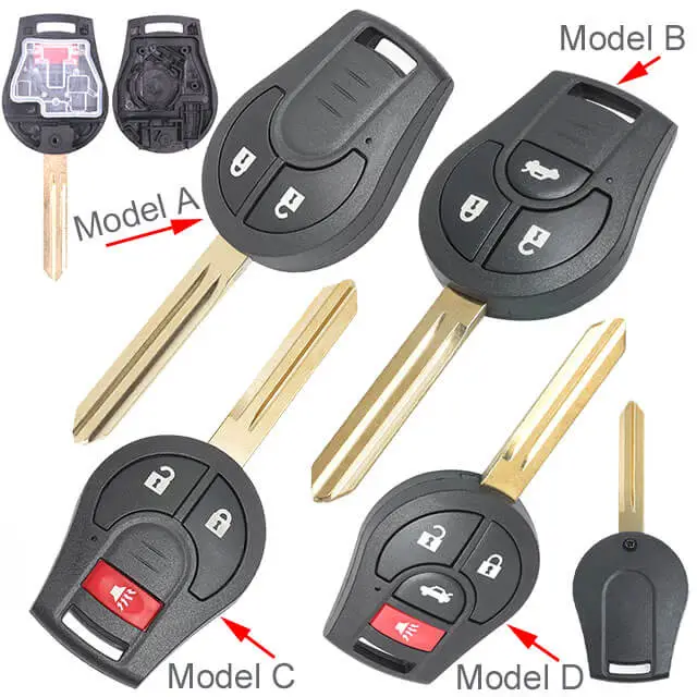 Nissa*n Sunny Remote Key Shell for Note Juke Micra Rouge Cube Juke Versa