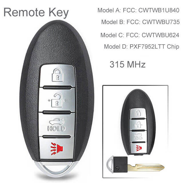 Nissa*n Smart Remote Key Fob 315MHz -CWTWB1U840/ CWTWBU735/ CWTWBU624/ PXF7952LTT
