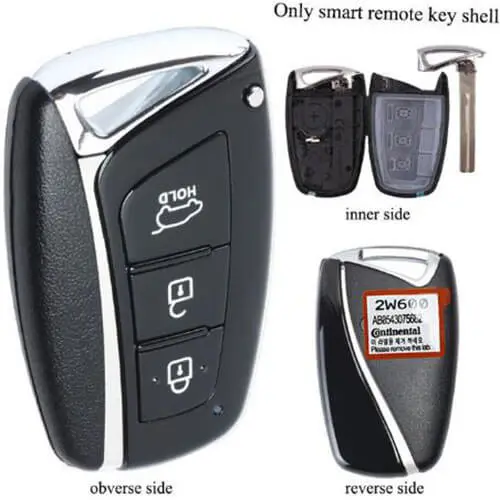 2013 2014 Hyunda*i Smart Key Remote Shell 3 Button Fob with Emergency Blade for Santa Fe IX45