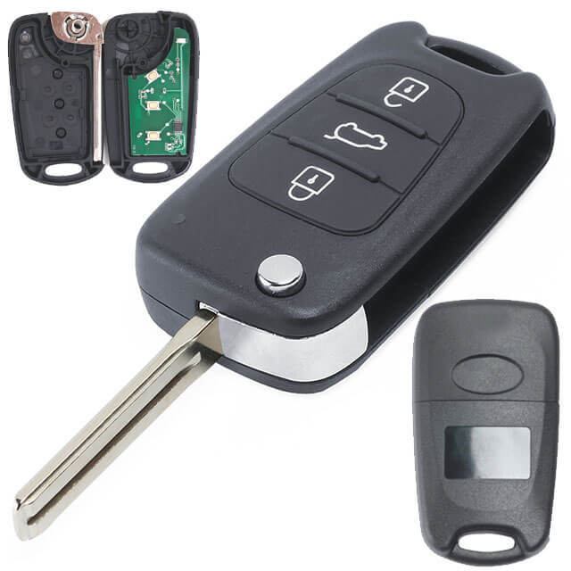 2008-2012 Hyunda*i Flip Key Remote Set 433MHz 3 Buttons Fob for IX35 i20 i30, for Kia K2 K5 Rio Ceed CeedPro Picanto Sportage