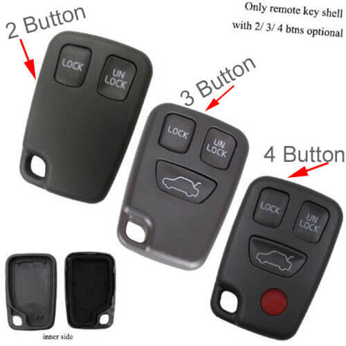 2000-2005 Volvo Smart Key Remote Shell 2/ 3/ 4 Button for S40 S60 S70 S80 S90 V40 V70 V90 XC70 XC90