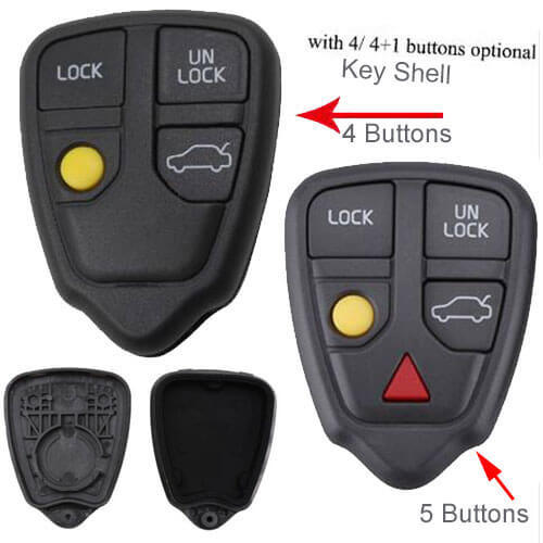 2000-2005 Volvo Smart Key Remote Shell 4/ 5 Button for C30 C70 S40 S80 V50 V70 XC90 XC70 XC60
