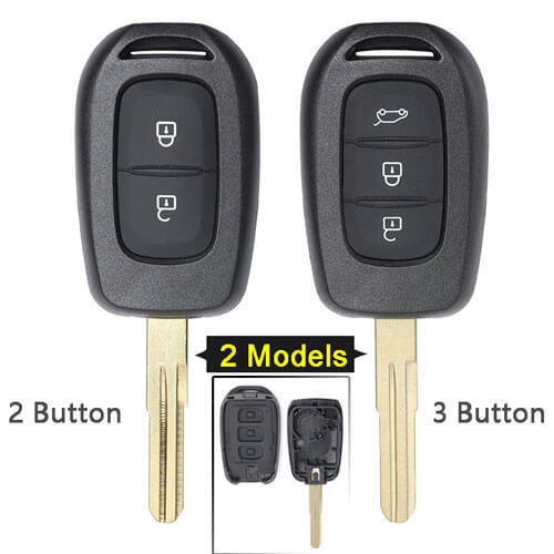 Renaul*t Remote Key Shell 2/3 Button with Uncut Blade for Duster Dokker Trafic Clio4 Master3 Logan