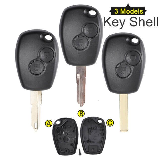 Renaul*t Megane Remote Key Shell 2 Button with Uncut Blade VA6/ NE73/ VAC102
