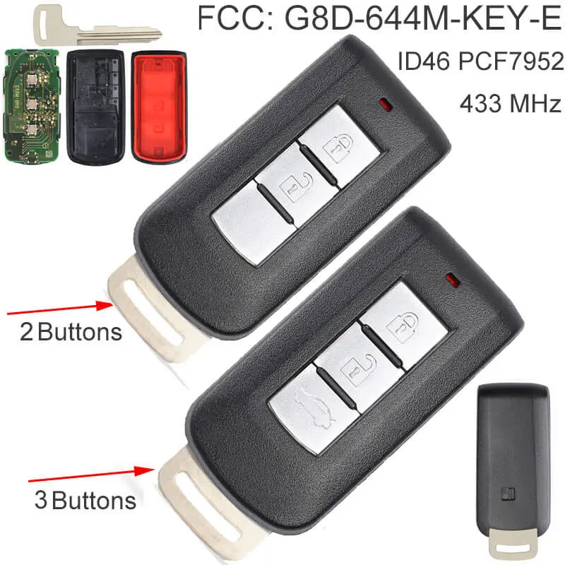 Mitsubish*i Outlander Smart Key Remote 433MHz with Insert Blade - G8D-644M-KEY-E