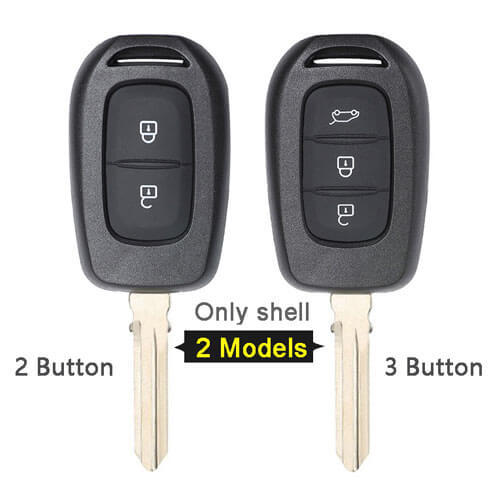 Renaul*t Duster Remote Key Shell 2/3 Button with Uncut Blade for Duster Dokker Trafic Clio4 Master3 Logan