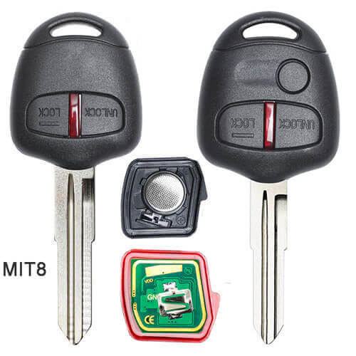 Mitsubish*i Lancer Outlander Remote Key Fob 433Mhz 2/ 3 Buttons with Uncut Blade MIT8-Left