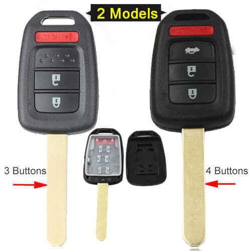 Hond*a Remote Key Shell 3/ 4 Buttons for Fit Vezel Xrv Jazz Crider City Greiz