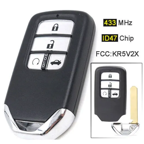 2016 Hond*a Civic Smart Remote Key Fob 433MHz 4 Buttons -KR5V2X