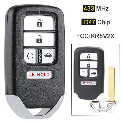 2016-2018 Hond*a Civic Smart Remote Key Fob 433MHz 5 Buttons -KR5V2X