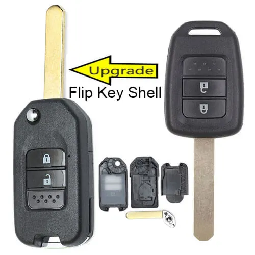 Modified Flip Key Shell 2 Buttons for 2013-2016 Hond*a Accord Civic EU Remote Key Fob