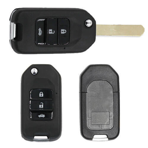 Upgraded Hond*a Flip Key Remote Fob 433MHz 3 Button with ID47 Chip for City Acoord B-RV Civic Crider 2013-2016