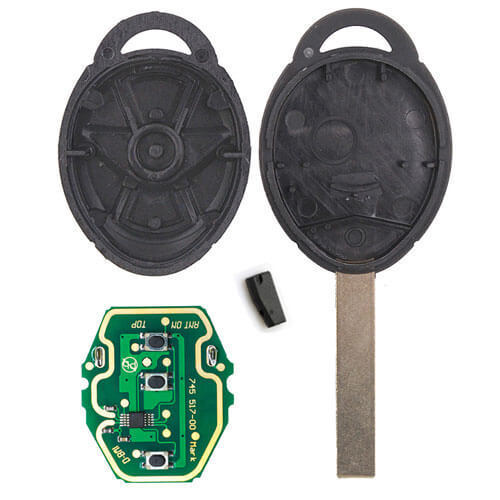 BMW Old Mini Cooper Remote Key Fob 3 Button 315/433MHz Ajustable with ID44 Chip for EWS System LX8 FZV