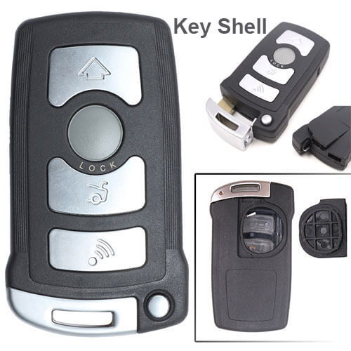 BMW CAS1 Smart Remote Key Shell 4 Buttons with Blade Uncut for 7 Series 745 750Li 760L