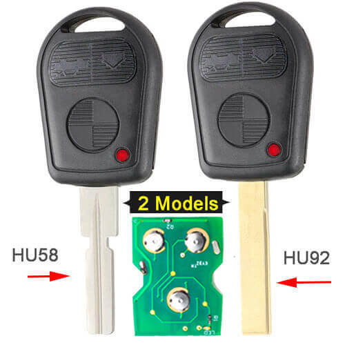 BMW IR Remote Key 3 Button Fob 315/433MHz Ajustable Frequency with HU58/ HU92 Blade