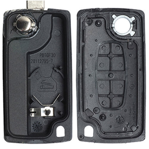 Peugeo*t Citroe*n Flip Remote Key Shell 2 Buttons -with Battery Holder