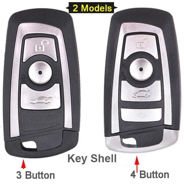 BMW CAS4 Smart Key Remote Shell 3/ 4 Buttons with Blade Uncut for 5 7/ 5 Series 550i GT X3 535i 528i