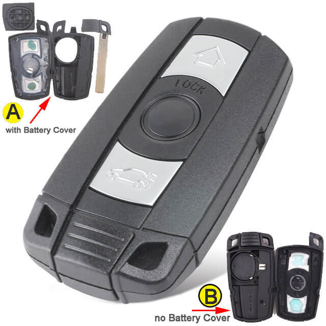 BMW CAS3 Smart Remote Key Shell 3 Buttons with Blade Uncut for 1 3 5 6 7 E90 E93 E92 M3 M5 X3 X5