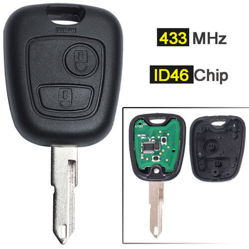 Combo Remote Key 433MHz 2 Buttons for Peugeo*t 206 Citroe*n C2