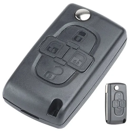 2005-2009 Peugeo*t 1007 Citroe*n C8 Flip Remote Key 433MHz 4 Buttons with HU83/ VA2 Blade