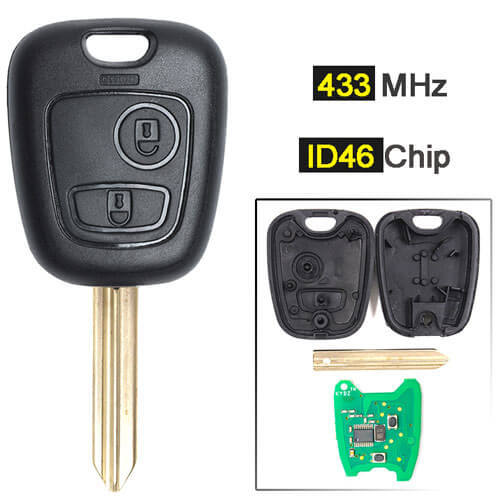 Combo Remote Key 433MHz 2 Buttons for Peugeo*t Partner Expert Boxer Citroe*n Saxo Picasso Xsara Berlingo