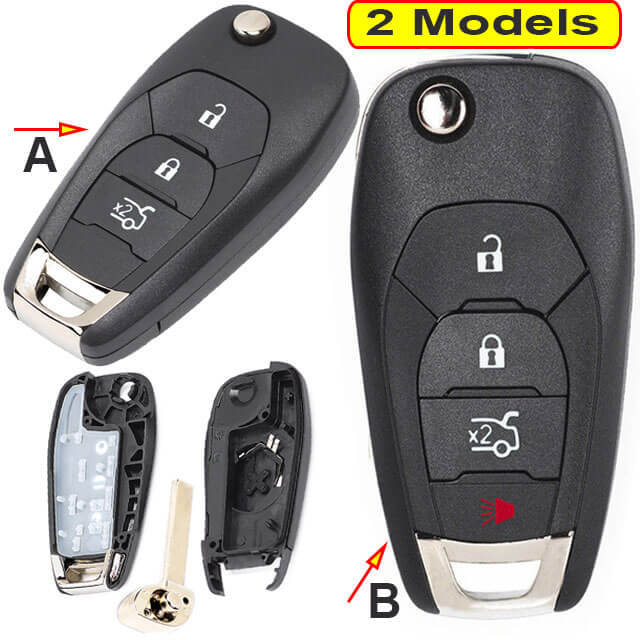 2014-2017 Chevrole*t Aveo Cruze Flip Remote Key Shell 3/ 4 Buttons with HU100 Blade