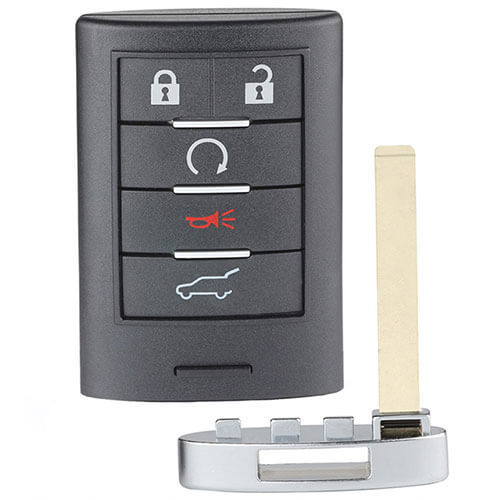 2010-2015 Cadilla*c SRX Smart Remote Key Shell 5 Buttons with Emergency Blade Uncut