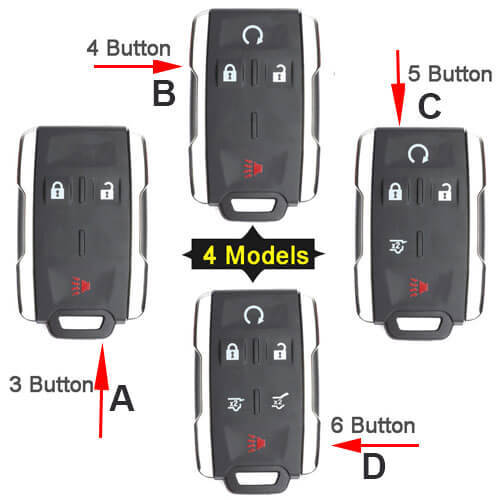 2014-2016 Chevrole*t Smart Remote Key Shell with Emergency Blade Uncut for Colorado Silverado 1500 2500 3500