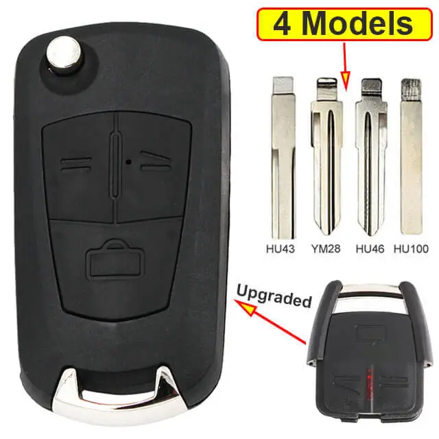 Modified Flip Key Remote Shell 2 Buttons for Opel Vauxhall Astra Zafira Omega Vectra Frontera