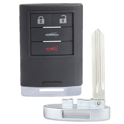 2008-2013 Cadilla*c XLR Chevrole*t Corvette Smart Remote Key Shell 4 Buttons with Emergency Blade Uncut